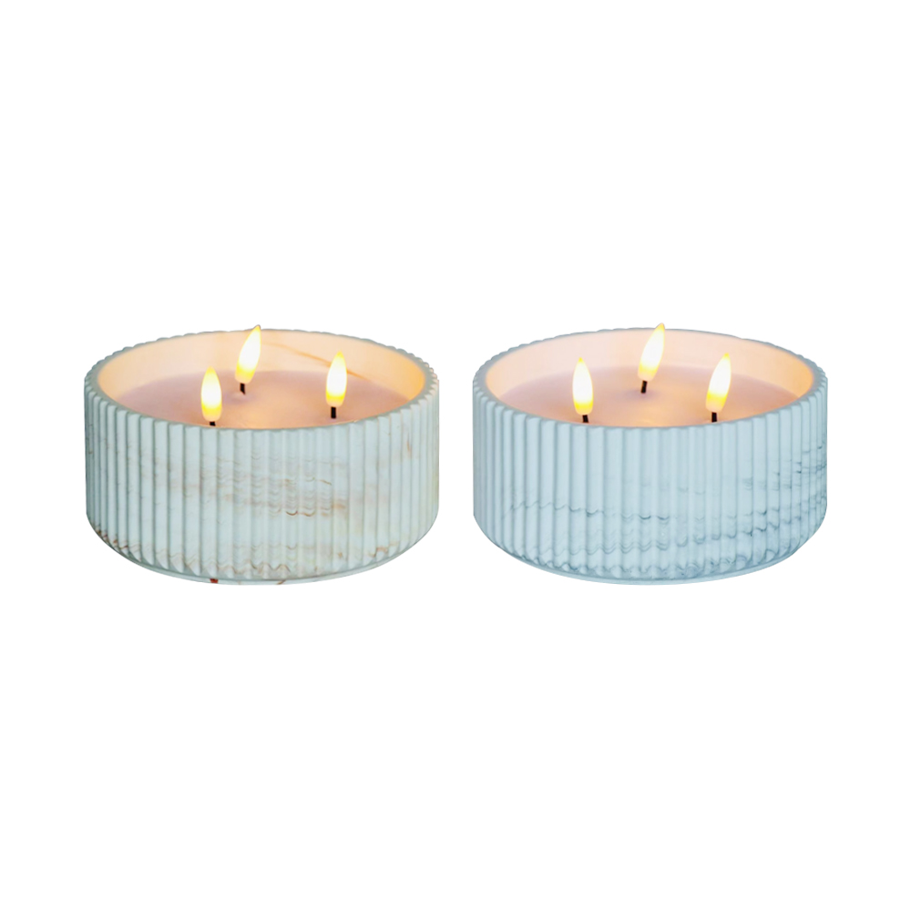 LED Cement 3D Wick Candle مع سطح الشريط الصلب