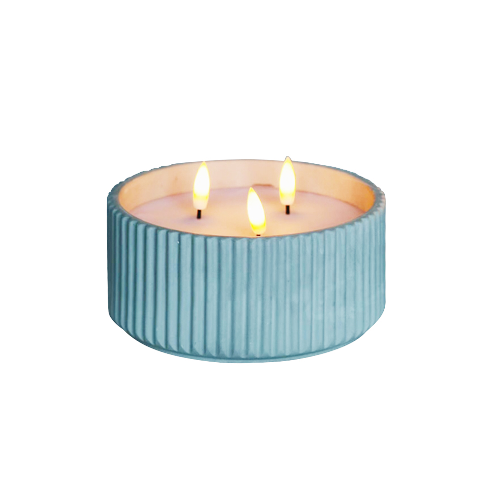 LED Cement 3D Wick Candle مع سطح الشريط الصلب
